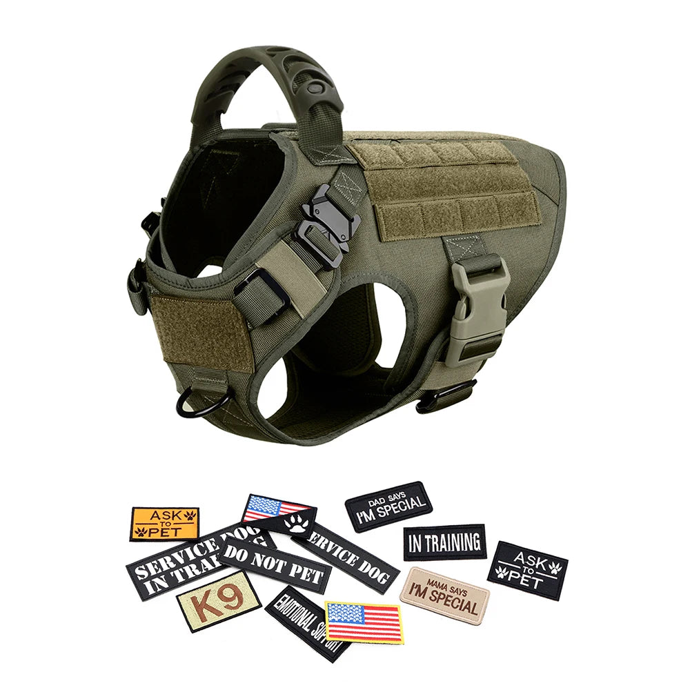 Military Large Dog Harness Collar Leash Bags
