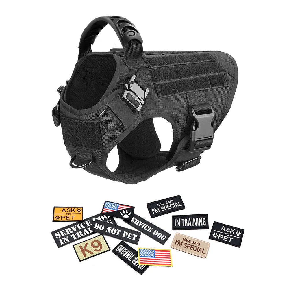 Military Large Dog Harness Collar Leash Bags