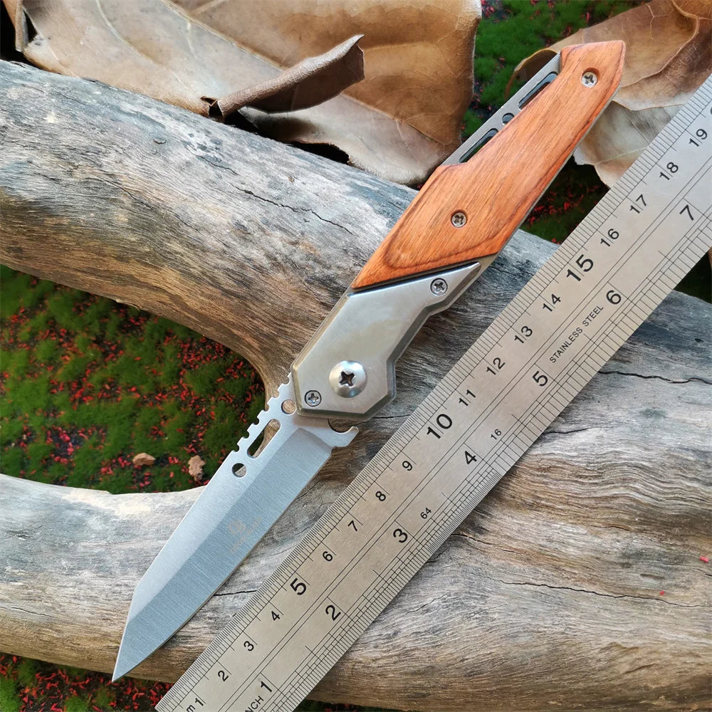 Anti-slip Wooden Handle Folding Knife Multi-functional