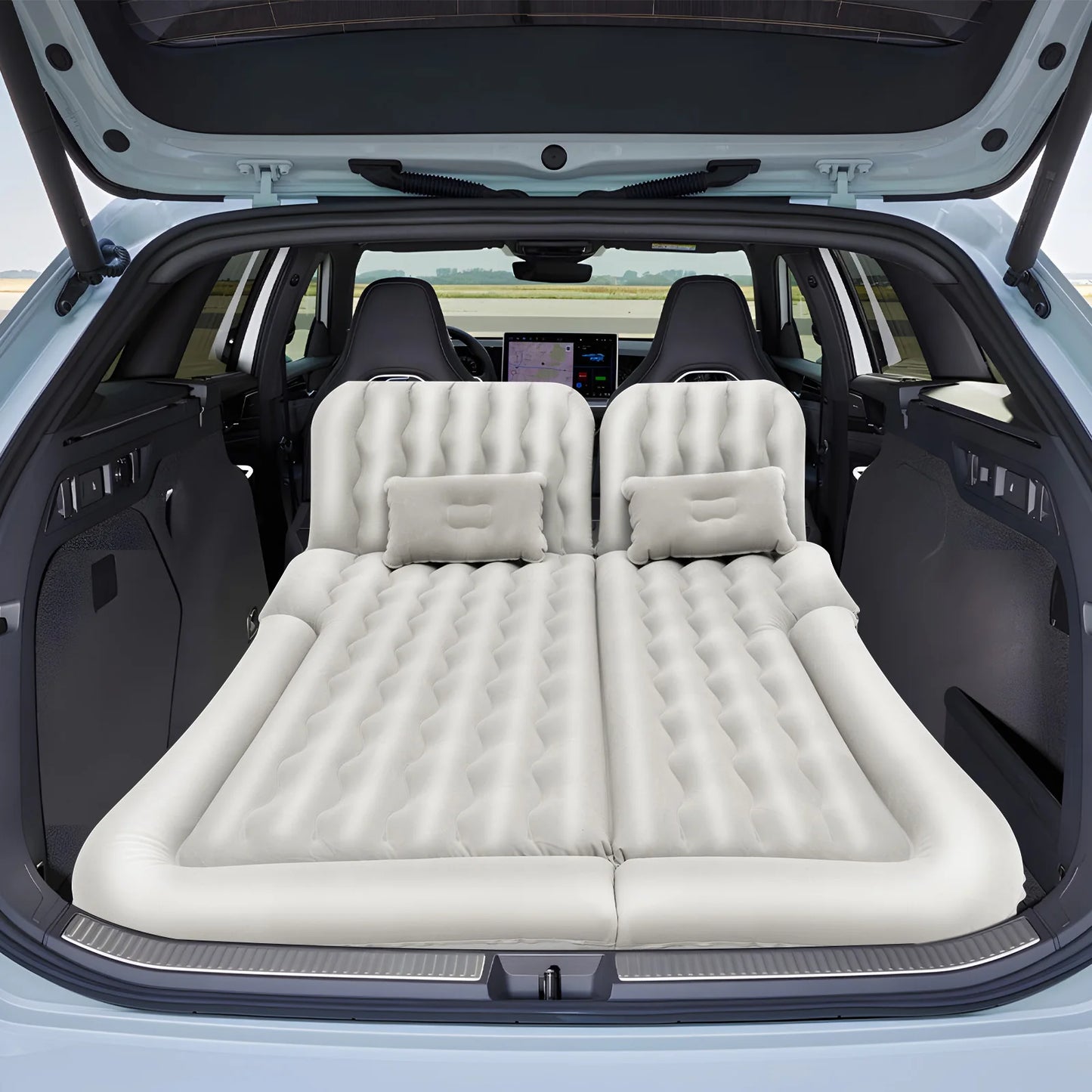 Car Air Mattress Self-Inflating with Air Pump and Cushion