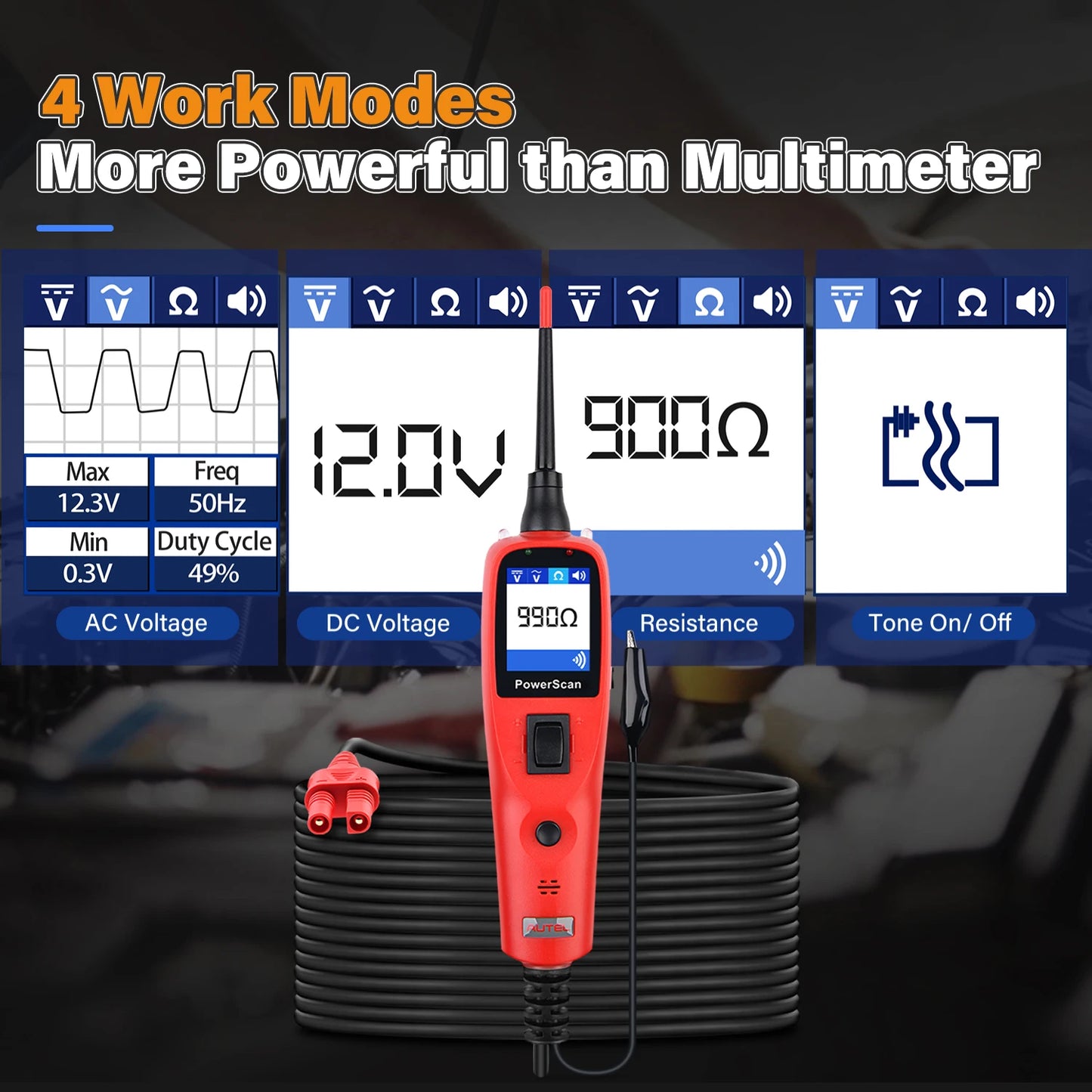 Autel PowerScan PS100 AVOmeter OBD2 Scanner