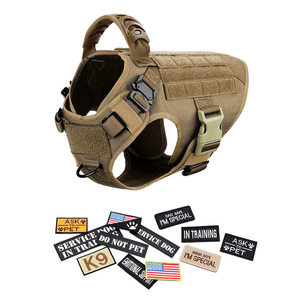 Military Large Dog Harness Collar Leash Bags