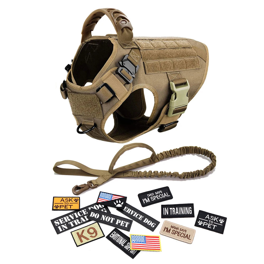 Military Large Dog Harness Collar Leash Bags