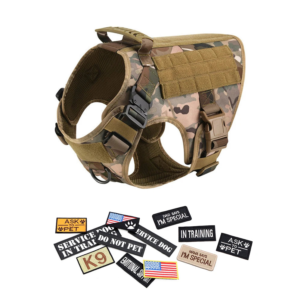 Military Large Dog Harness Collar Leash Bags