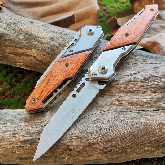 Anti-slip Wooden Handle Folding Knife Multi-functional