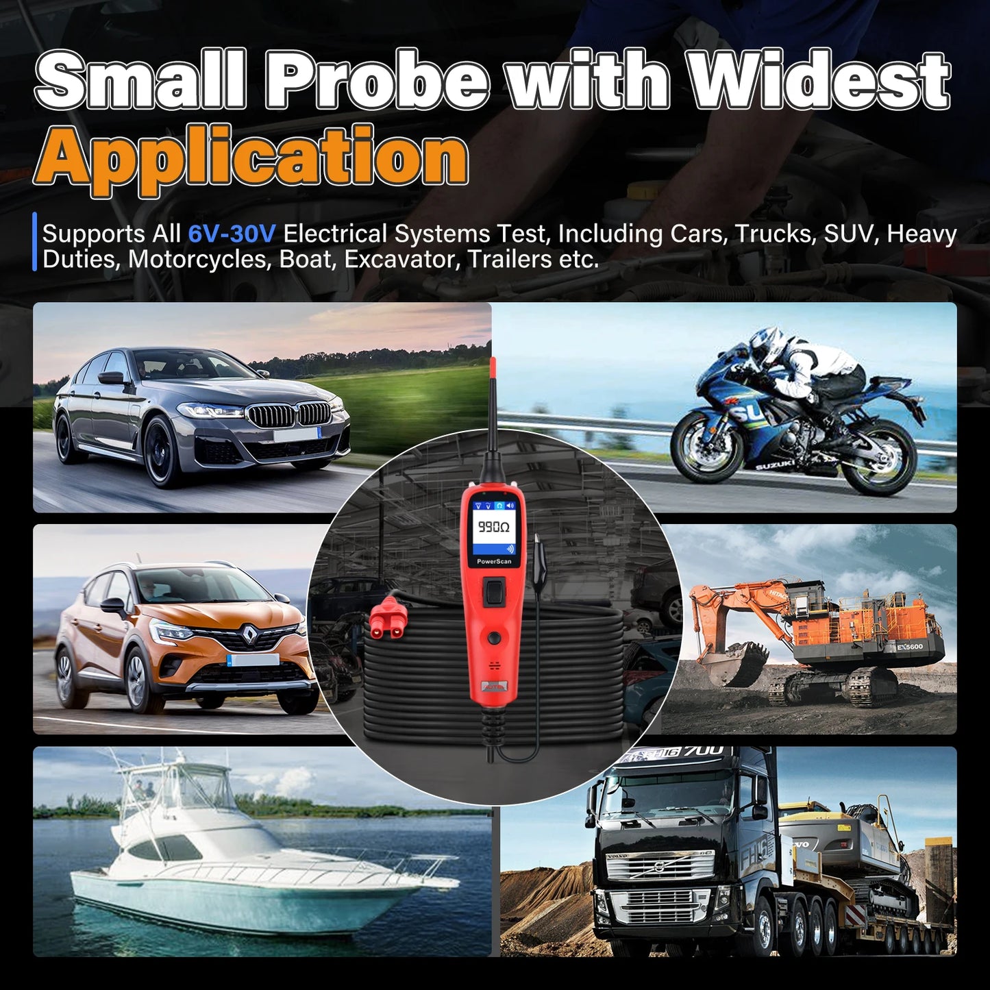 Autel PowerScan PS100 AVOmeter OBD2 Scanner