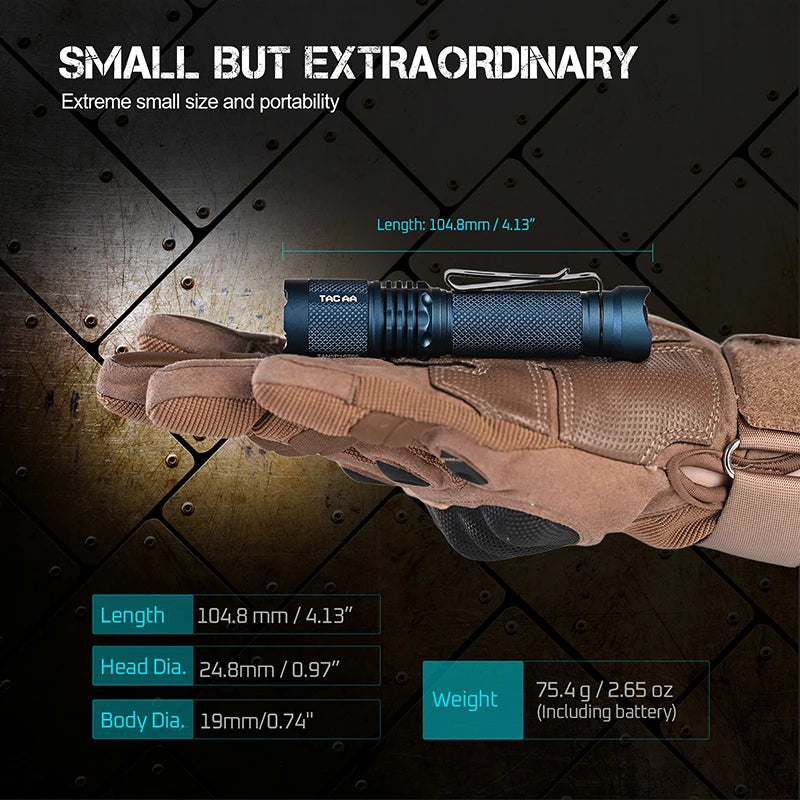 ACEBEAM TAC  AA flashlight max 900 lumens