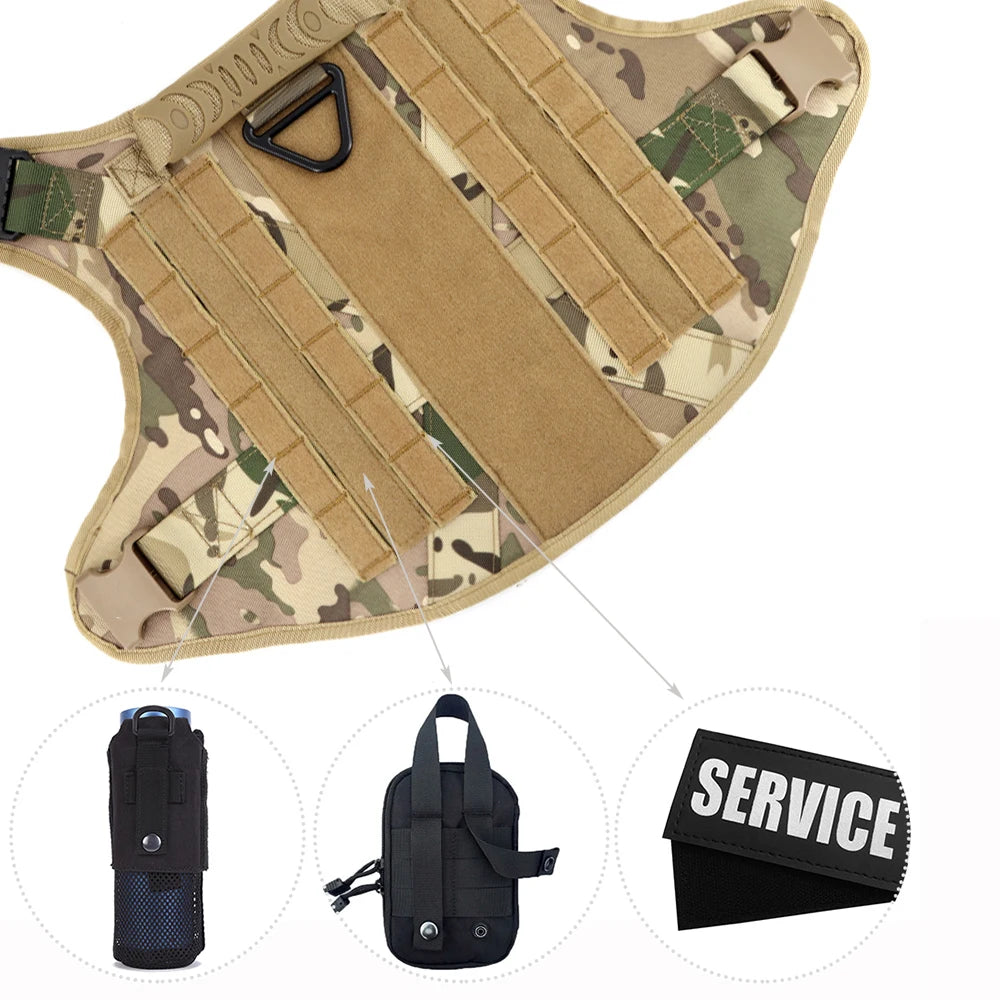 Military Large Dog Harness Collar Leash Bags