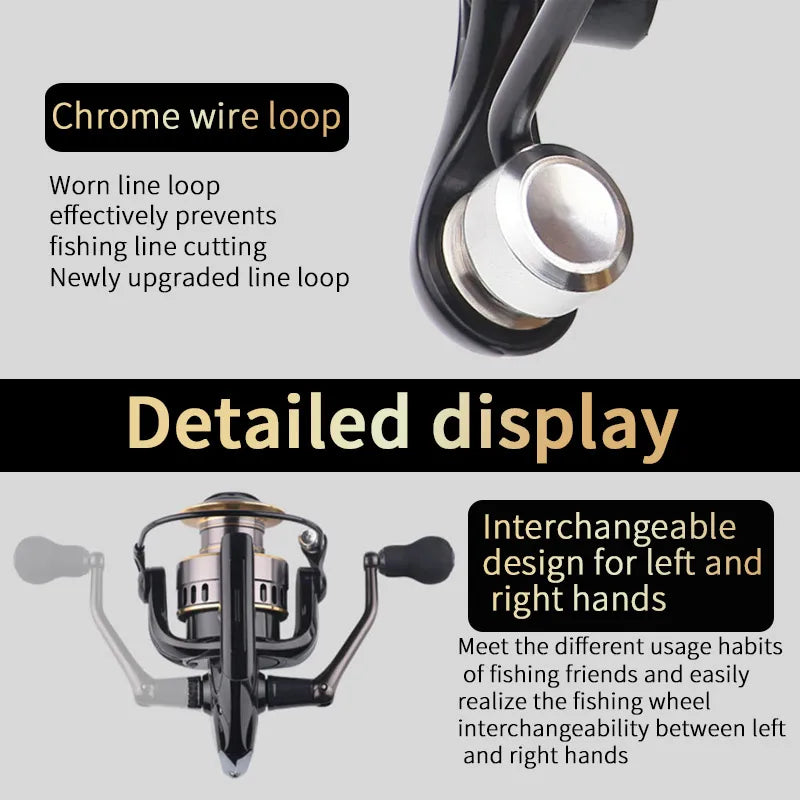 Two-Hand Rotating Fishing Reel, Aluminum Alloy Body,