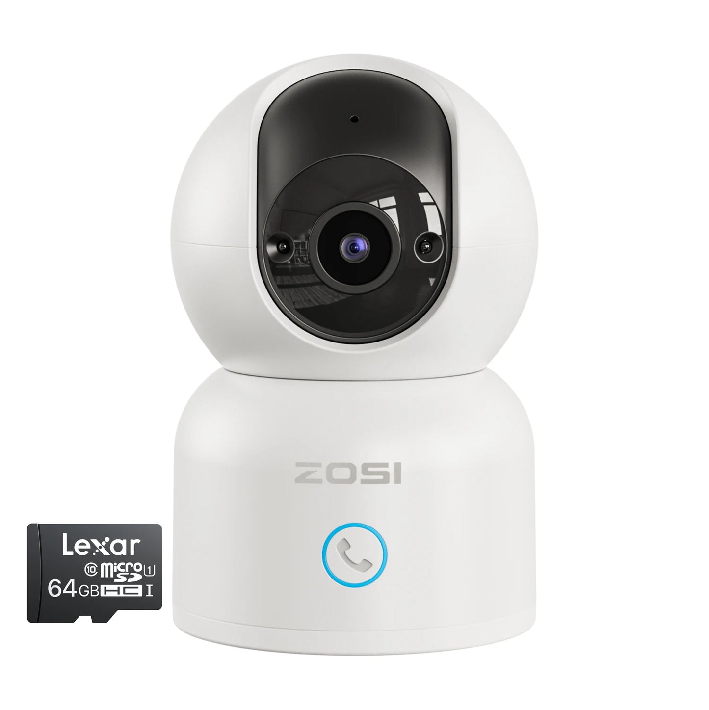 Indoor Pan/Tilt Smart Security Camera with Phone APP